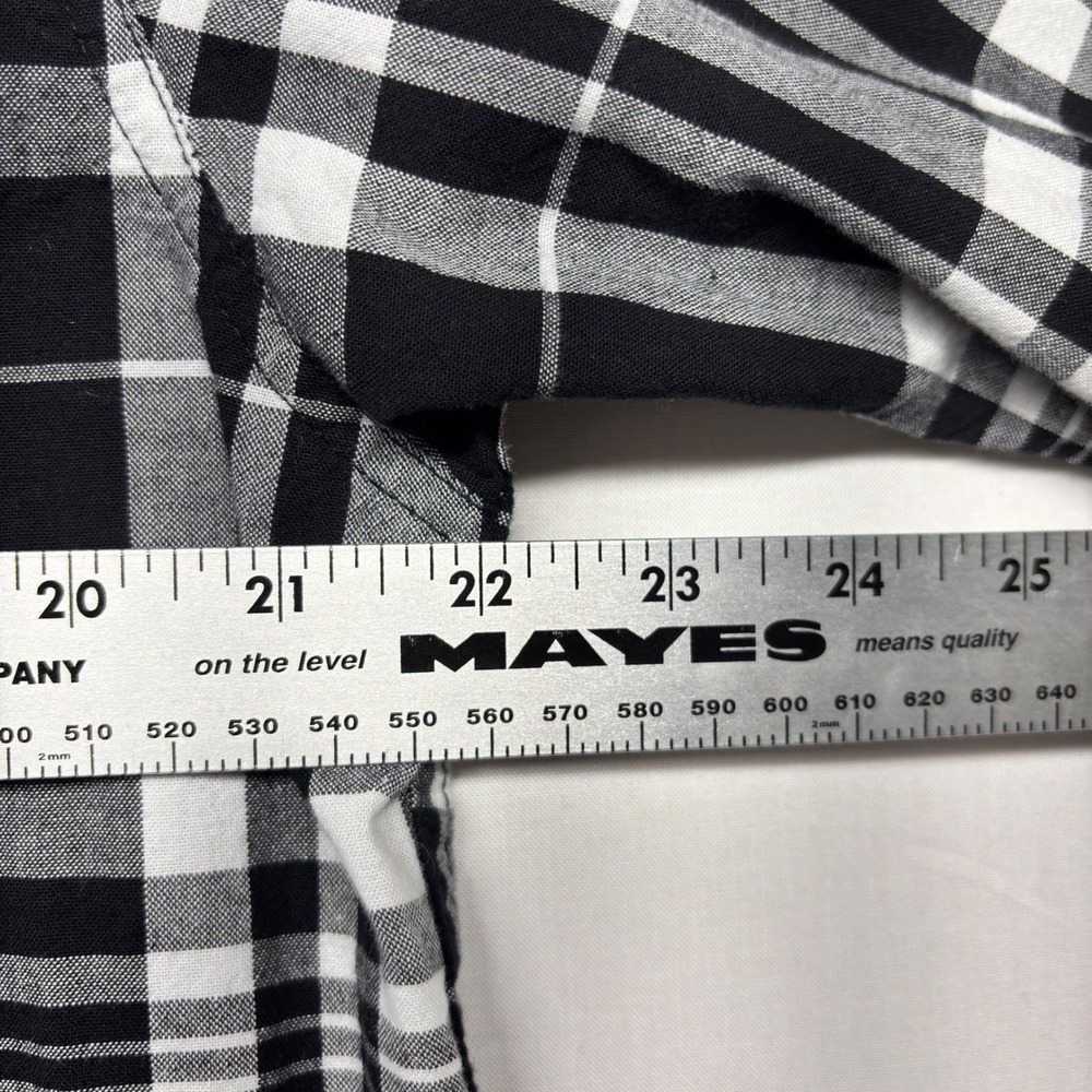 Levis Mens XL Black White Plaid Long Sleeve Button Down Shirt Flannel - Picture 7 of 8